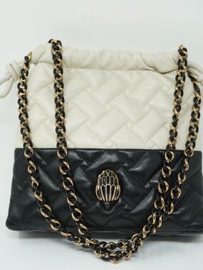 KURT GEIGER Small Kensington Drawstring Quilted Leather Bucket Bag